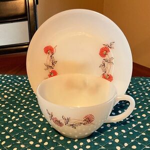 Vintage Anchor Hocking Fire King Cup and Saucer-2 sets available